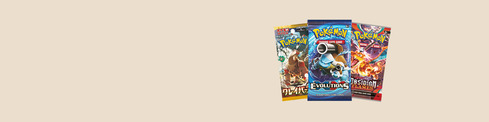 Hero banner with pokemon packs